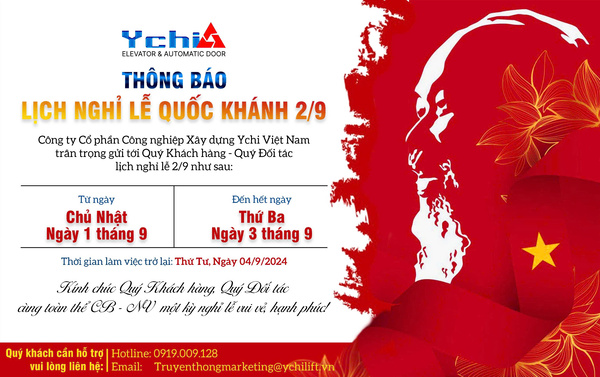 Ychi Việt Nam thông báo nghỉ lễ Quốc khánh 2/9