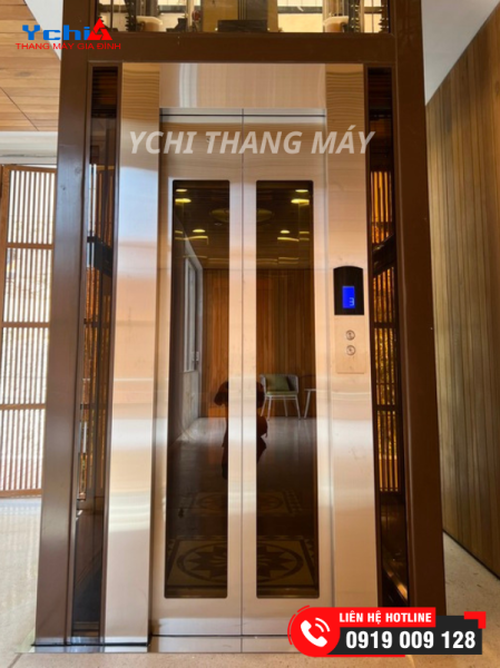 Thang máy tải trọng 350kg là loại phổ biến nhất cho không gian gia đình Việt.