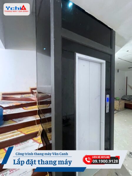 Lắp đặt thang máy cơ bản hoàn thiện tại dự án Vân Canh