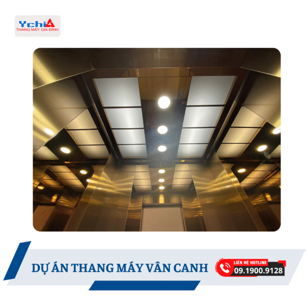Trần giả thang máy tại dự án thang máy Vân Canh của Ychilift
