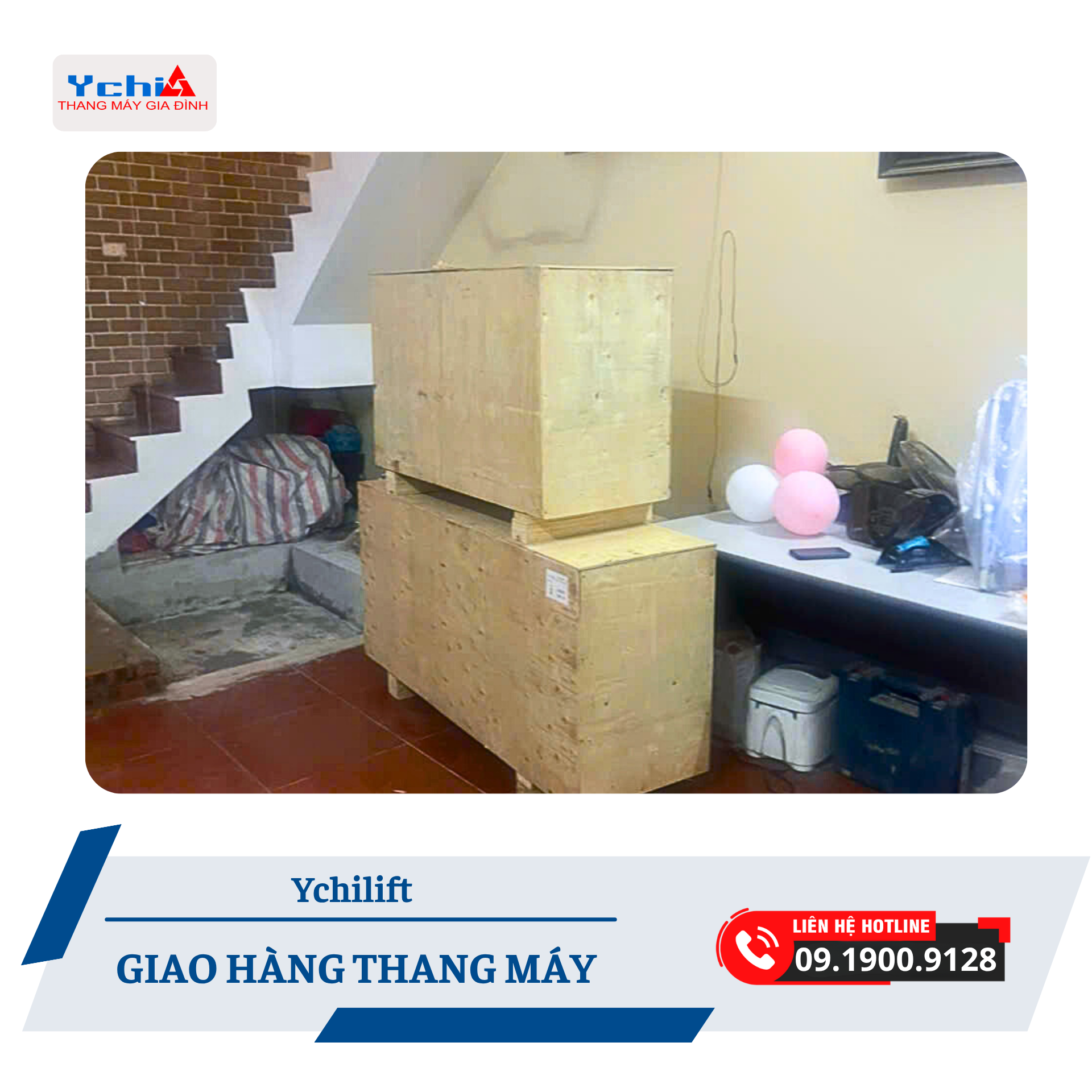 Giao hàng thang máy cho dự án cải tạo nhà tại Thanh Xuân