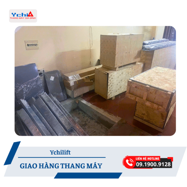 Các kiện hàng thang máy được Ychilift đóng kiện cẩn thận