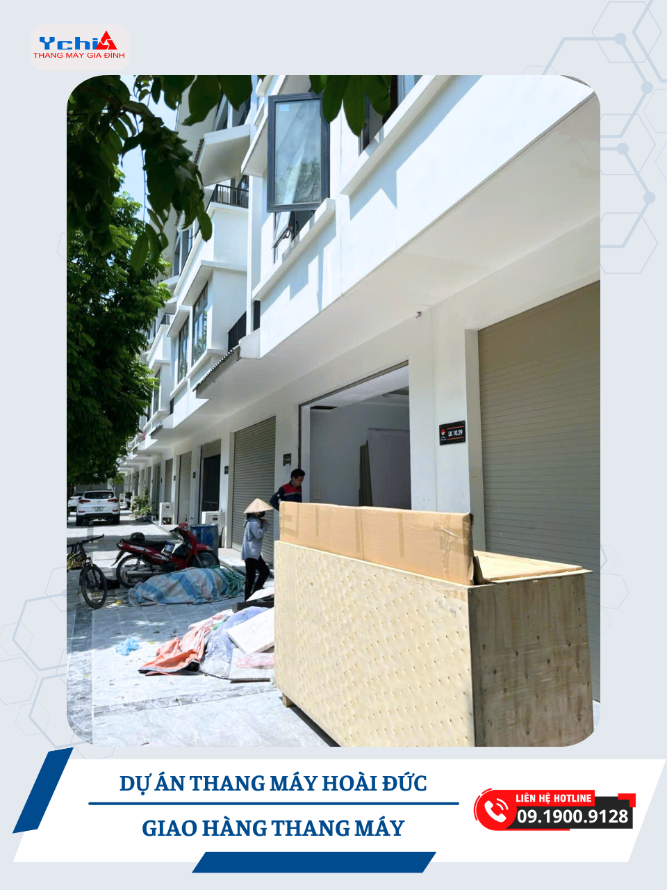 Ychilift hoàn tất giao hàng thang máy cho dự án thang máy mới tại Hoài Đức