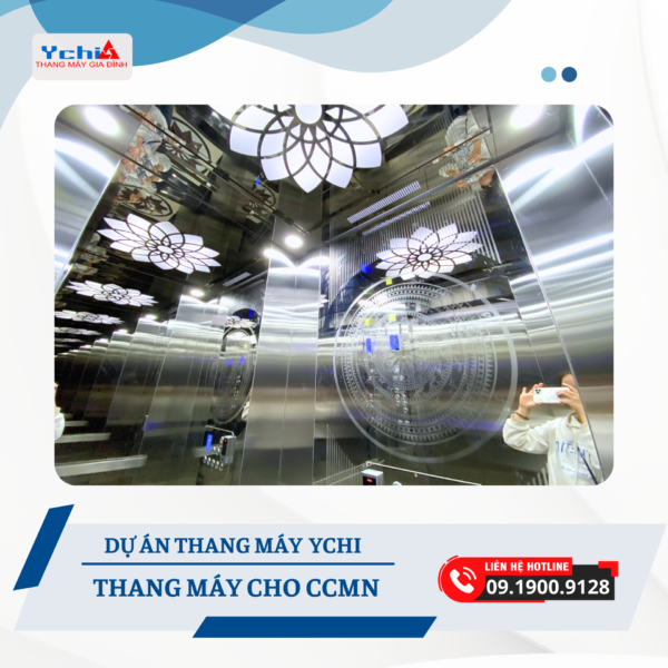 Cabin thang máy cho CCMN tại Xuân Đỉnh do Ychi Việt Nam sản xuất, lắp đặt