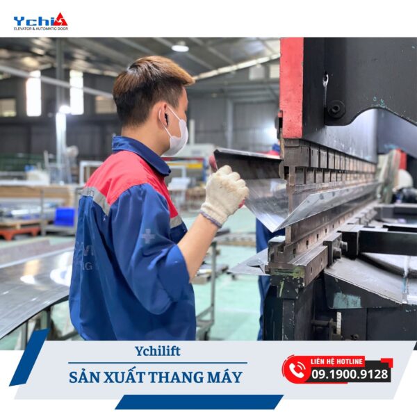 Chấn gấp inox làm thang máy tại Ychi