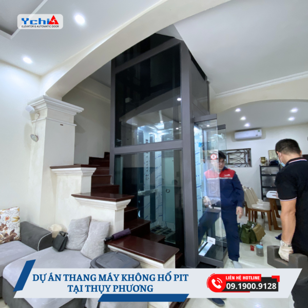 Thang máy nhà cải tạo Thụy Phương với thiết kế hố PIT siêu nông từ Thang máy Ychi