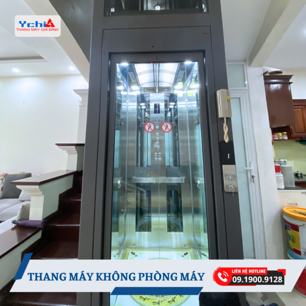 Thang máy không phòng máy thiết kế riêng theo mong muốn gia chủ